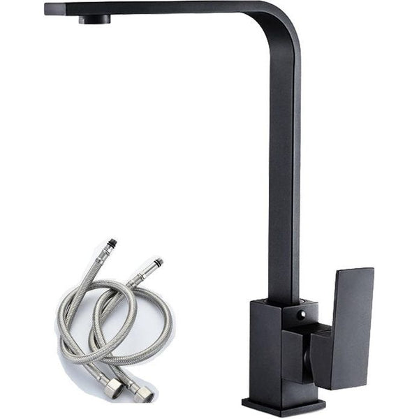 Kraan Keuken, 360° Draaibare Keukenkraan Mengkraan Hoge druk met Hoge Uitloop Eengreepsmengkraan (zwart)