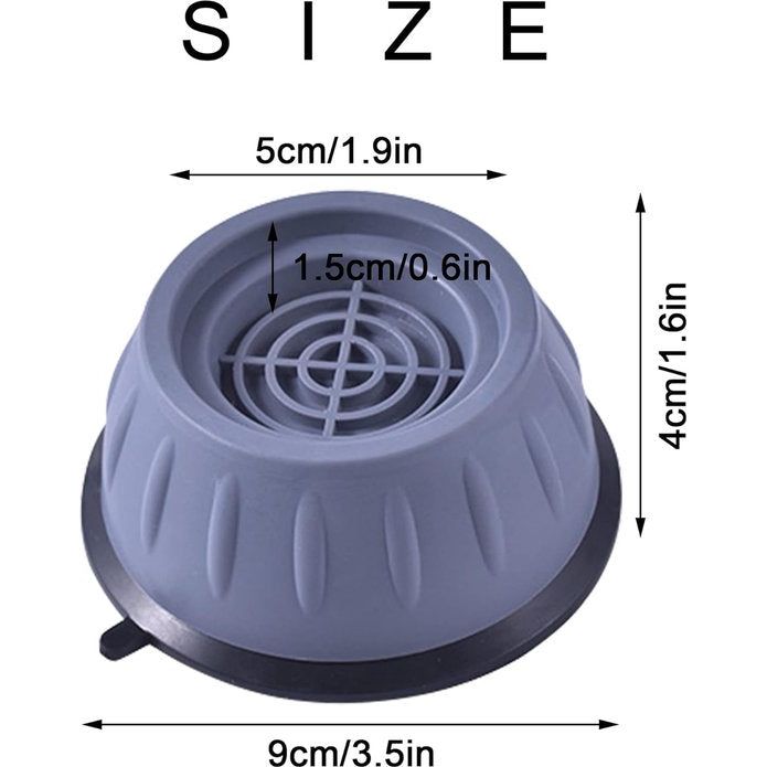 12 stuks wasmachine anti-vibratievoeten, trillingsdemper voor wasmachine, antislip voeten ter voorkoming van lawaai en wegglijden
