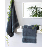 2 grote badhanddoeken, 100% katoen, 550 g/m², extra zacht, absorberend en sneldrogend, afmeting 100 x 150 cm, donkergrijs.