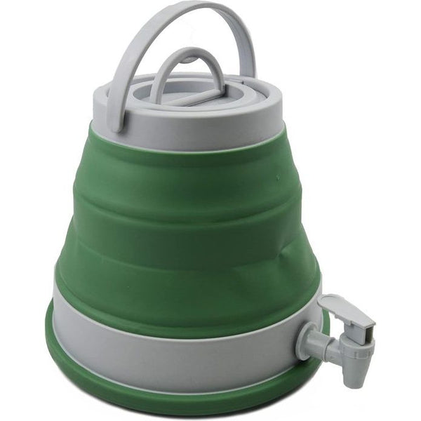 SAMMART - Draagbare watercontainer 6L - Opvouwbare noodkubus - Waterdrager Buitenwateropslag voor kamperen Wandelen Klimmen Backpacken (Grijs/Donker Zeegroen)