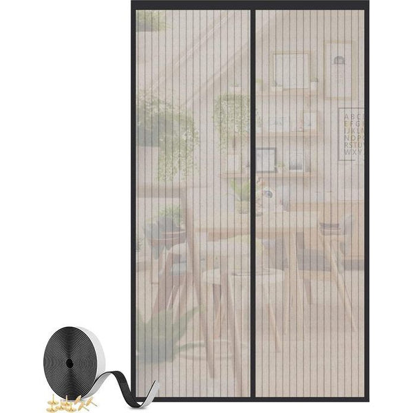 Magnetisch vliegengaas voor deur, insectenbescherming, balkondeur, 100 x 210 cm, eenvoudige klittenbandmontage zonder boren, gordijn voor balkondeur, woonkamer, schuifdeur, terrasdeur, deur
