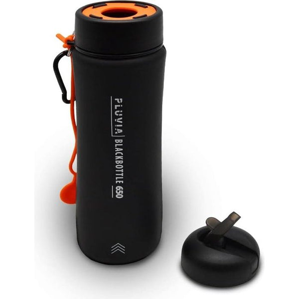 Blackbottle 650 Outdoor waterfles, opvouwbaar, BPA-vrij, incl. karabijnhaak en filterinzetstuk, optioneel gebruik in combinatie met outdoor waterfilter, camping, sport, survival