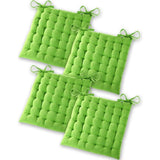 Zitkussen, 4-delige set, 40 x 40 x 5 cm, stoelkussen voor binnen en buiten, van 100% katoen, verkrijgbaar in verschillende kleuren, appelgroen