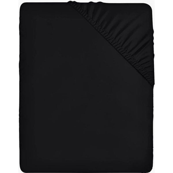 Hoeslaken 90x200cm - zwart - geborsteld polyester microvezel hoeslaken - 35 cm diepe zak