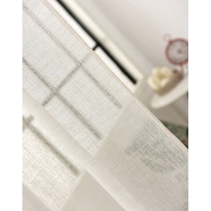 Doorschijnend gordijn Voile 140x245cm,semi-voile gordij Gebroken Wit