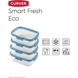 Fresh ECO 4-delige vershouddozenset 1l, van 100% gerecycled PP, pastelblauw, 4x