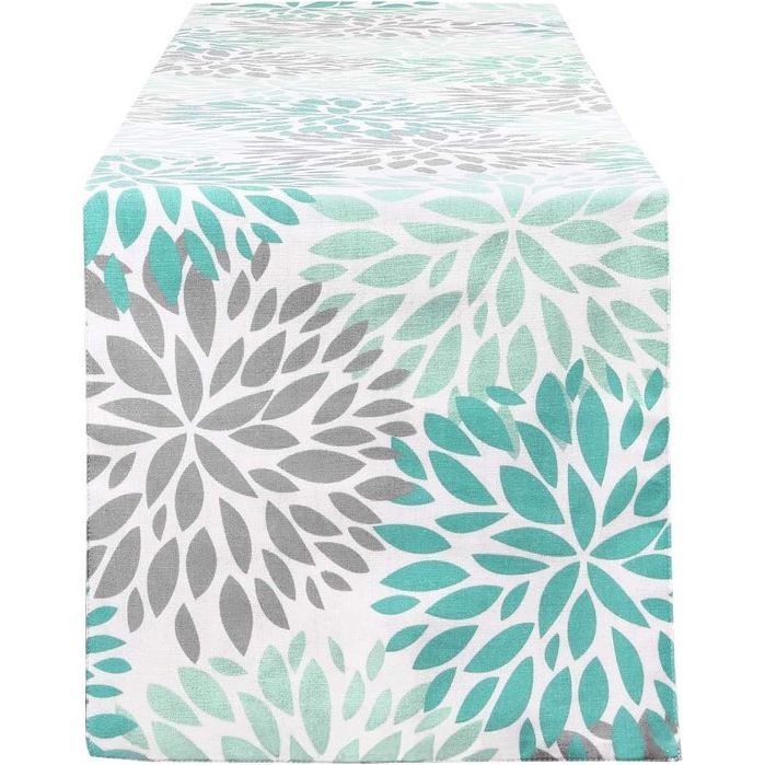 Tafelloper Home Decor tafelkleed loper tafelband koffiemat antislip decoratie tafeldecoratie bruiloft fris buiten bloem 35 x 180 cm turquoise