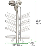Doucherek om op te hangen, praktisch, montage zonder boren, metaal, met mandjes en haken voor het opbergen van douche-accessoires, zilverkleuren