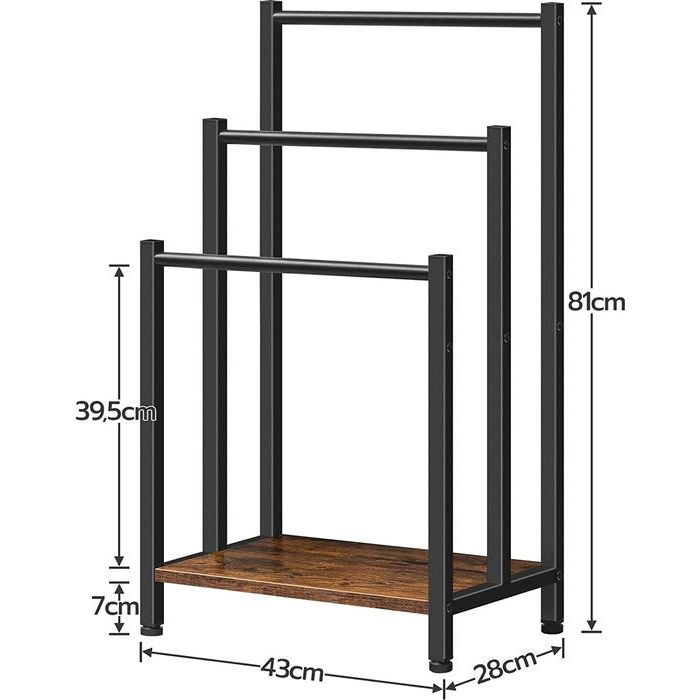 Handdoekrek vrijstaand handdoekrek voor badkamer handdoekladder staand met 3 palen houden badhanddoeken kleding dekens kranten ruimtebesparende industriële stijl