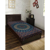 Mandala Wandkleed, Indiaas, bohemian orange psychedelic, bloemenmotief, boho