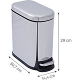 SENSEA - REMIX badkamerprullenbak - 5L - rechthoekig - roestvrij staal - wit - verchroomde afwerking