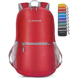 Opvouwbare rugzak, uniseks, inhoud 20 liter, ultralichte dagrugzak, wandelrugzak, geschikt voor op reis, rood, m