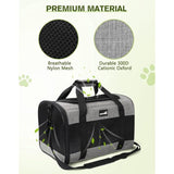 Hondentas Opvouwbare hondenbox Auto met ademend gaasstof Kattentransportbox voor kat Hondentransportbox voor op reis Hondendraagtas voor katten puppy's jonger dan 8 kg Grijs