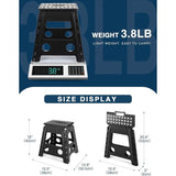 Opstapkruk, 40 cm, zwart, opvouwbare kruk, opstapkruk, draagbare klapkruk, inklapbaar, badkruk, klapstoel, voetenbankje, tot 136 kg, voor volwassenen