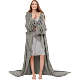 Knuffeldeken met mouwen en voetenzak, fleece, microvezel, zachte fleecedeken, dagdeken, tv-deken om aan te trekken, cadeau voor vriendin moeder