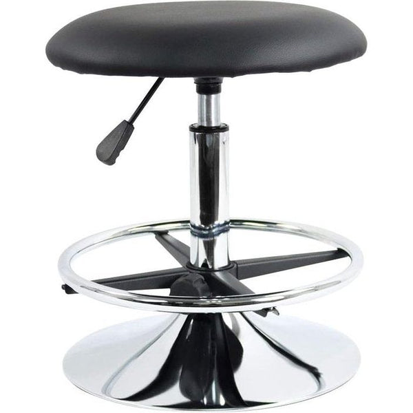 Vierkante draaikruk met wielen PU Leahter rolkruk in hoogte verstelbare kruk voor spa-salon massage wit