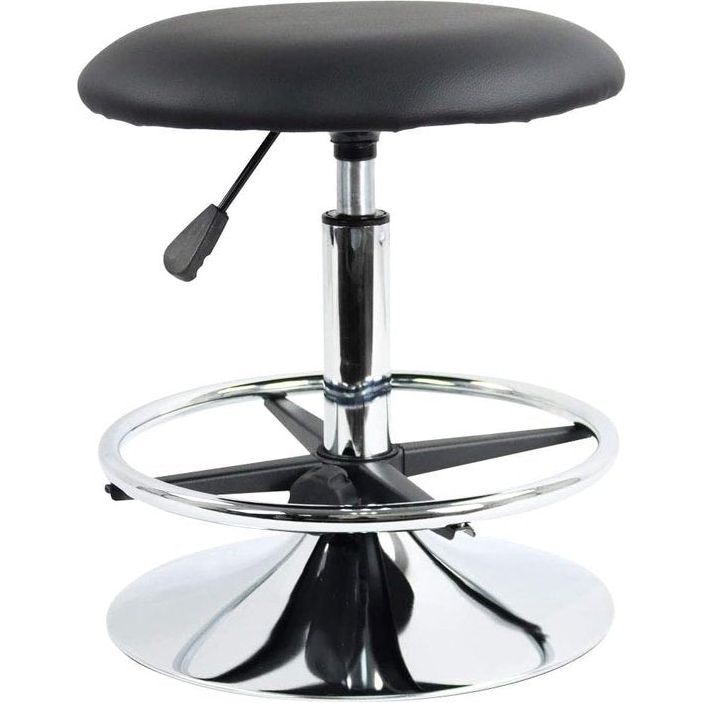 Vierkante draaikruk met wielen PU Leahter rolkruk in hoogte verstelbare kruk voor spa-salon massage wit