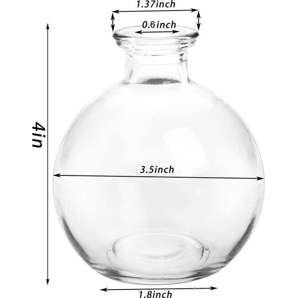 Vaas,transparant,12 stuks mini glazen vazen