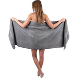 Betz Set van 2 premium saunadoeken, saunahanddoeken, 100% katoen, badstof, XXL, badhanddoek, strandhanddoek, afmetingen 70 x 200 cm, kleur antracietgrijs