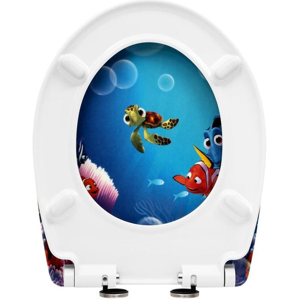 Rootz Toiletbril - Commode Cover - Toilet Top - Toiletbril - Badkameraccessoire - John Lid - Goudvis Cartoon - 19,3x15,6x2,8inches