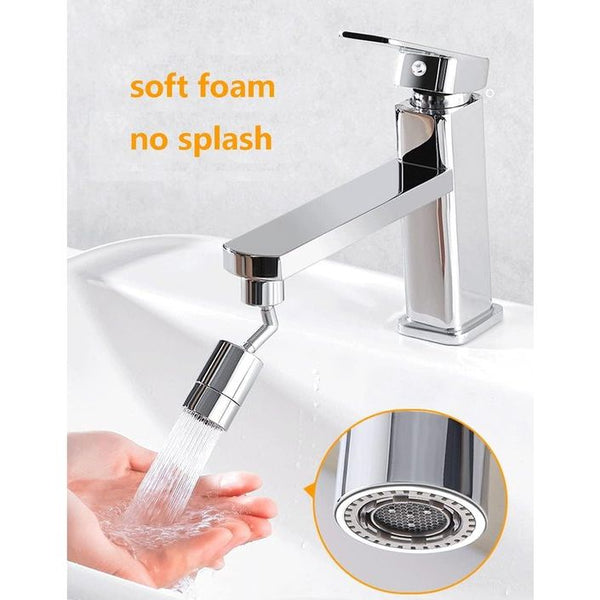 Universele spatfilterkraan, 720° draaibare waterafvoerkraan sproeikopadapter, keukenborrelkraan sproeikop met 4-laags gaasfilter en 2 O-ringventielen, lekvrij