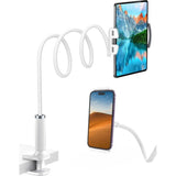 tablethouder, tablethouder - flexibele verstelbare arm in bed voor iPad/mobiele telefoon/Switch/Galaxy Tabs/Kindle Fire HD etc. en andere 4,7-10,6 inch apparaten 98cm totale lengte (wit)