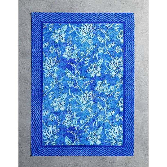 Indigo Love 100% katoen, set van 3 multifunctionele keukenhanddoeken, barhanddoeken, lente/zomer (50 cm x 70 cm)