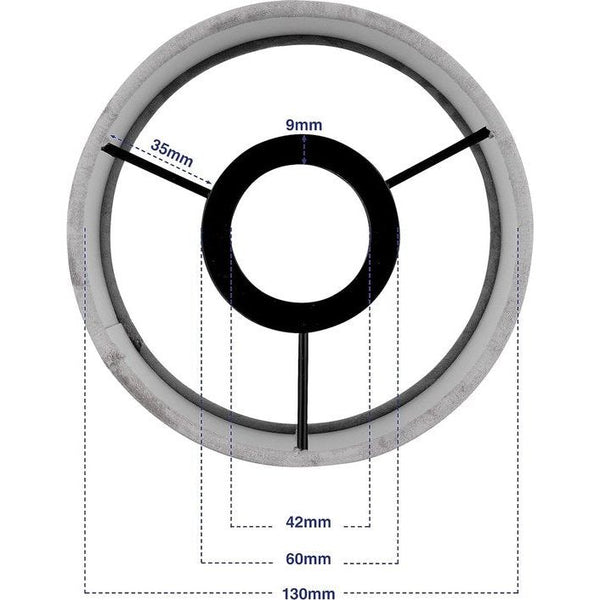Lampenkap in vintage look - lampenkap voor tafellamp, 14cm, reserve lampenkap hang- en staande lamp, rond, grijs