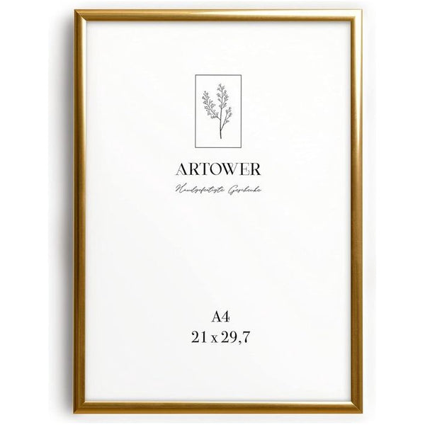 Fotolijst goud metaal dun frame voor DIN A4 21 x 29,7 cm - Posterlijst grote collage - Picture Frame Metal 21 x 30 cm Aluminium smalle fotolijst - Goud