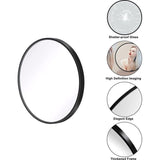 Ronde wandspiegel, 40 cm, met aluminium frame, decoratieve HD-wandspiegel, make-upspiegel voor badkamer/kleedkamer/woonkamer, onbreekbare spiegel (zwart)