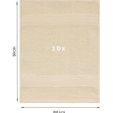 10 Premium Gastendoekjesset - Gezichtshanddoekset - Handdoekset - Handdoeken - 30 x 50cm - Zand