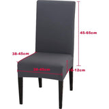 Stoelhoezen, 4 of 6-delige set, afneembaar, wasbaar, spandex, voor hotel, ceremonie, banket, restaurant, thuis, antraciet