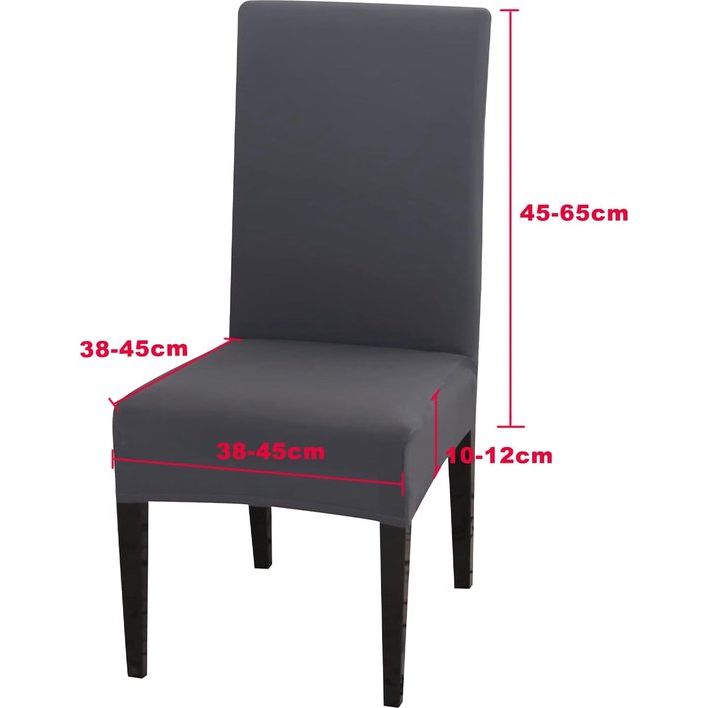 Stoelhoezen, 4 of 6-delige set, afneembaar, wasbaar, spandex, voor hotel, ceremonie, banket, restaurant, thuis, antraciet