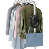 Kledingrek, multifunctioneel kledingroede, kledingroedes voor slaapkamers, minimalistisch design kledingrek, kledingroede met 8 zijhaken, vrijstaande kledingroede, wit