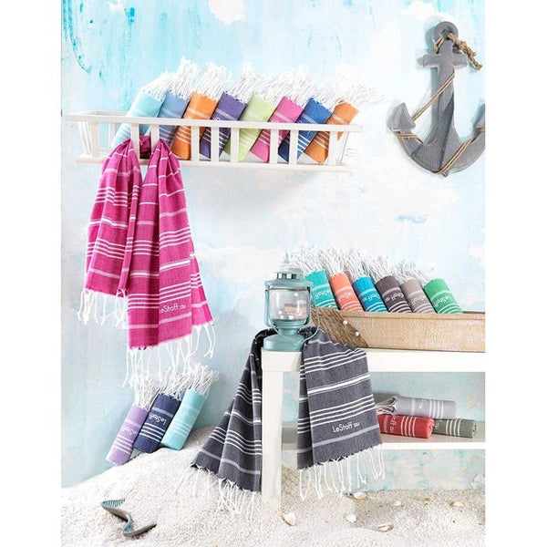 traditionele Hamamdoek Strandlaken Badhanddoek Saunahanddoek Douchehanddoek Spa Sport Yoga Reizen 100% Biologisch Katoen. Duurzaam, natuurlijk, zacht en voorgewassen. (50 x 100 cm, Grey)