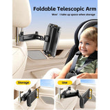 Tablethouder voor in de auto, tablethouders voor in de auto, uittrekbaar, hoofdsteun, tablet-hoofdsteunhouder