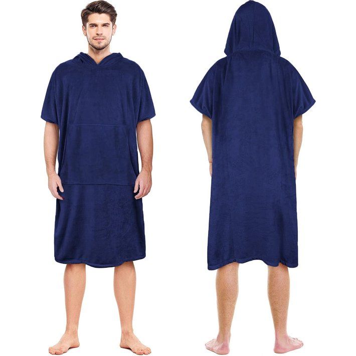 Beach Surf poncho met zak, waterabsorberend neopreenpak, luiertafel, hoodie, handdoek, poncho, badjas om te surfen, zwemmen, baden voor volwassenen, mannen, vrouwen, zanddicht