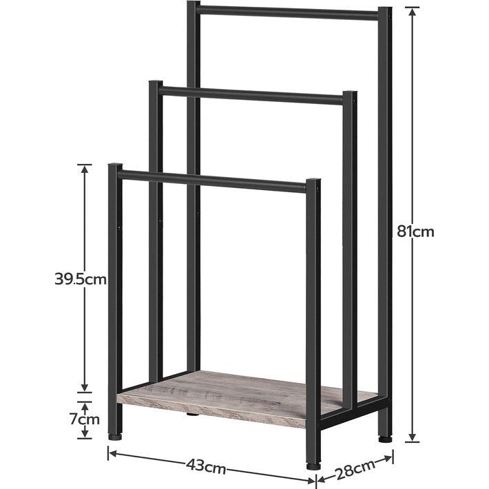 Vrijstaand handdoekenrek met 3 rails Badkamer Woonkamer Ruimtebesparend