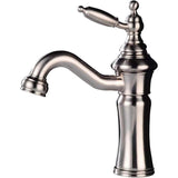 Badkamer Wastafelkraan Geborsteld Nikkel Enkele Handgreep Messing Enkel Gat Montage