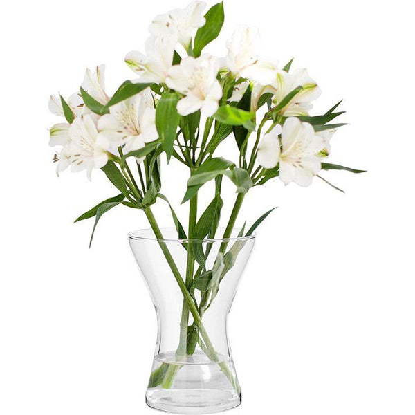 TREND FOR HOME Bloemenvaas, vaas, glazen vaas, voor bloemen, glazen bloemenvaas, tafelvaas, decoratieve vaas, transparante glazen vaas, decoratieve vaas, voor woonkamer, decoratieve vaas, H. 19 cm, aster, 1325 ml