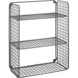 Opvouwbare badkamerplank met 3 niveaus - Praktische ophangplank van metaaldraad voor wandmontage - Draadplank voor badhanddoeken, shampoo enz. - Grijs