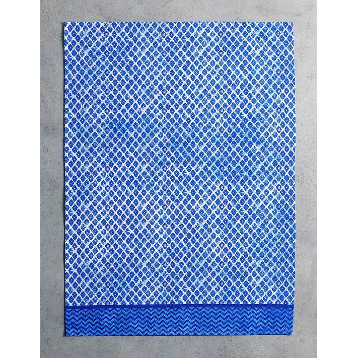Indigo Love 100% katoen, set van 3 multifunctionele keukenhanddoeken, barhanddoeken, lente/zomer (50 cm x 70 cm)