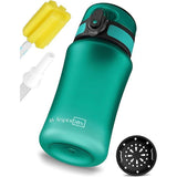 Kinder drinkfles lekvrij-met rietje of zeef - 350ml, 500ml - lichtgewicht Tritan drinkfles-BPA vrij - voor kleuterschool ,school (turquoise 350ml)