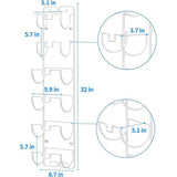 Handdoekhouder voor wandmontage, hangende handdoekstang voor badkamer met 6 vakken, badhanddoekhouder, gastendoekjeshouder, ruimtebesparend badkameraccessoire, handdoekhouder (wit)