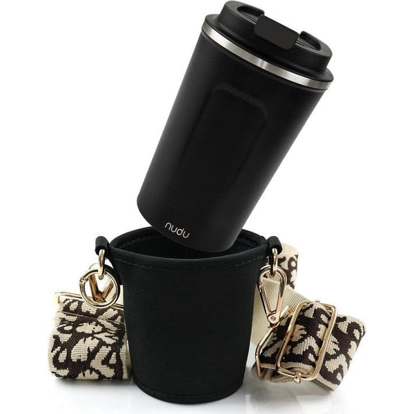 Cuphouder Set, beige - bruin, Schoudertas