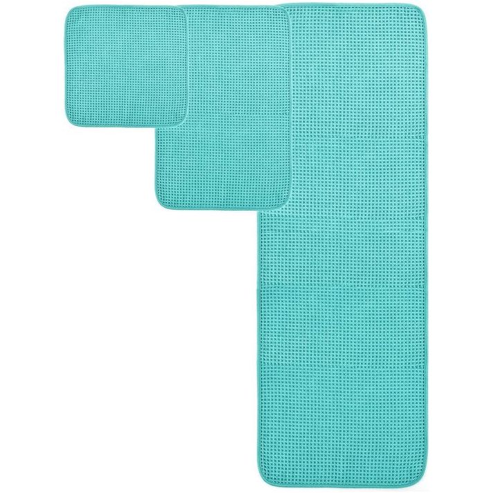 Handdoekenset - snel drogende & pluisvrije microvezel - wafelstructuur - zeer groot - Aqua - 152 x 76,2 cm - 6-delig Vertaling: Handdoekenset - snel drogende & pluisvrije microvezel - wafelstructuur - zeer groot - Aqua - 152 x 76,2 cm - 6-delig