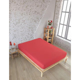 Premium jersey hoeslaken 160x200cm rood - hoeslaken 100% katoen, bedlaken 160x200 tot 35 cm matrashoogte rood