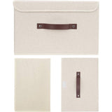 3 stuks opvouwbare opbergdozen met deksel, opbergdozen met deksel, dozen voor kleding, opbergdozen voor speelgoed, rek - beige