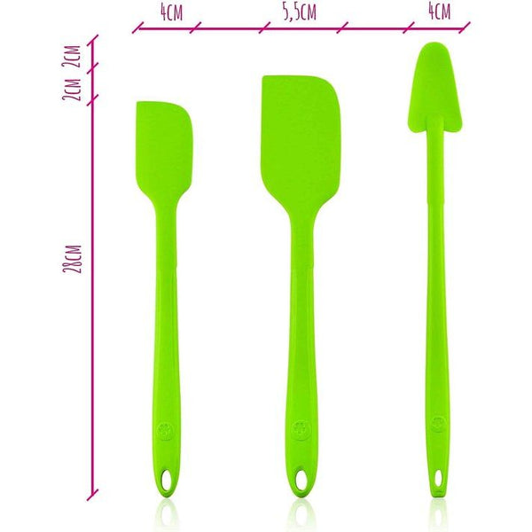 Schraperset, set van 3 stuks, restelepels L & design, deegschraper M, set van 3, premium siliconen, hittebestendig, waterbestendig, kleur: antraciet