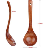 Wooden Soup Ladle, Natural Wood Soup Spoon, Porridge Spoon, 27 cm Length